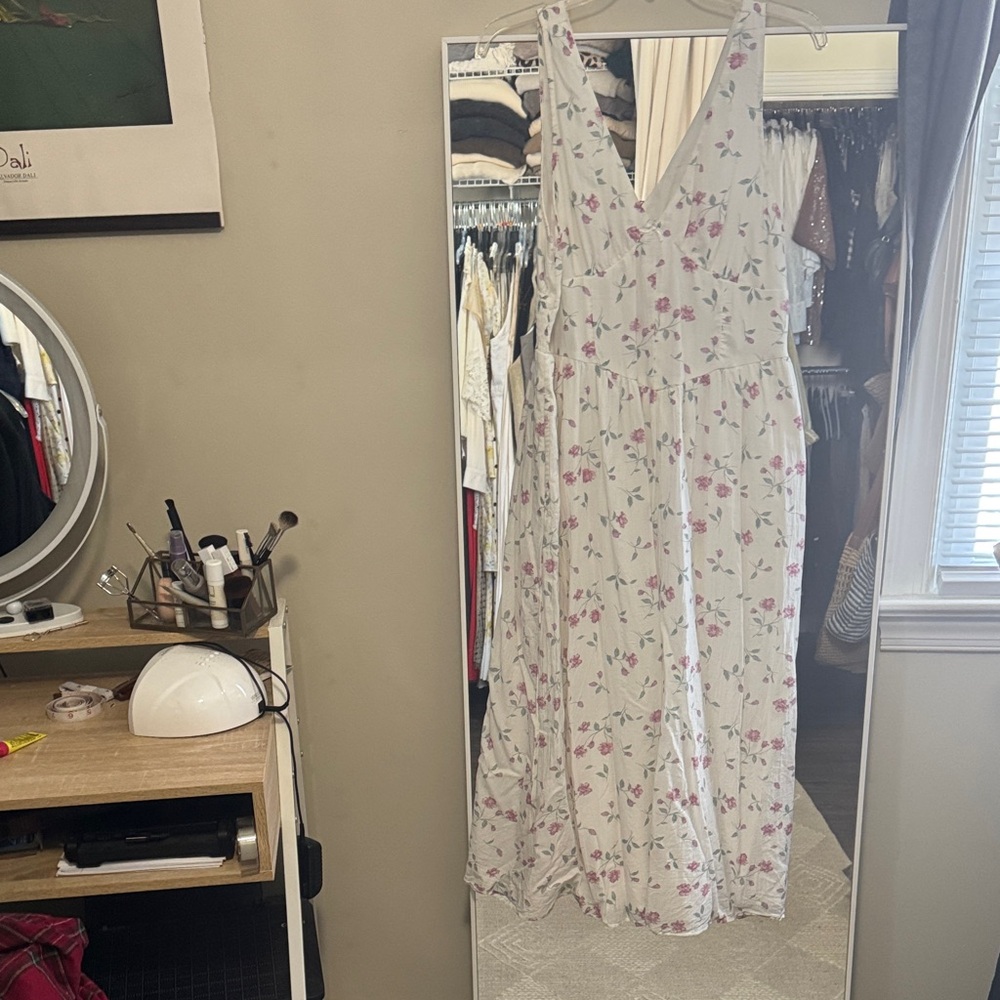 American Eagle Outfitters White Smocked Dress